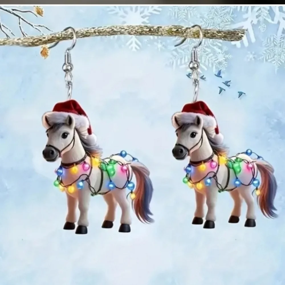 Holiday hand crafted dangle earrings